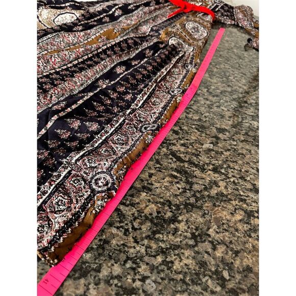 Loveriche Women's Bohemian Paisley Maxi Dress w/ Red Belt Size S - Picture 11 of 12